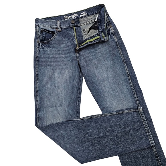 Wrangler Other - Wrangler Retro Jeans Mens 30x34 Blue Slim Straight Medium Wash Western Cowboy